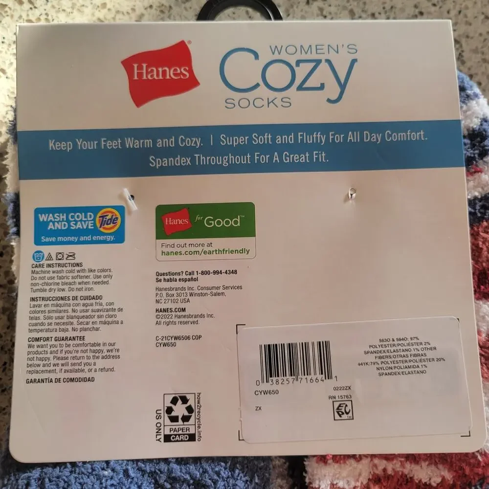 Hanes Womens Cozy Fuzzy No Show Super Soft Slipper Socks MultiColor✨️6pr✨️NEW